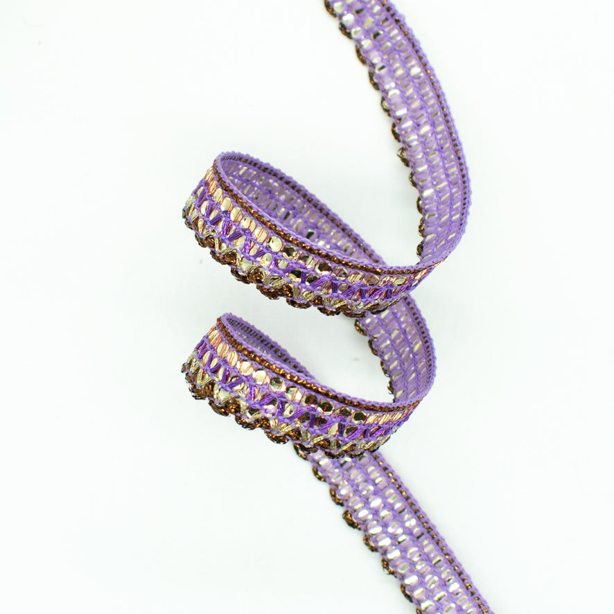 Braid Gimp Sequin Shiny Embroidered Ribbon-12mm