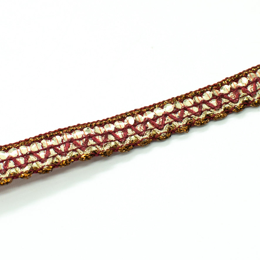 Braid Gimp Sequin Shiny Embroidered Ribbon-12mm