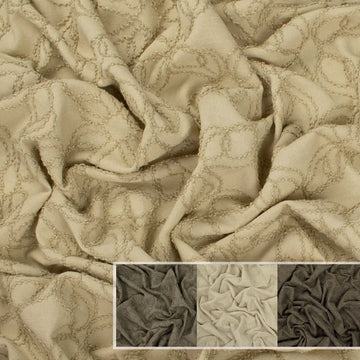 Cord Embroidered Linen Blended Suiting Design-Farandole