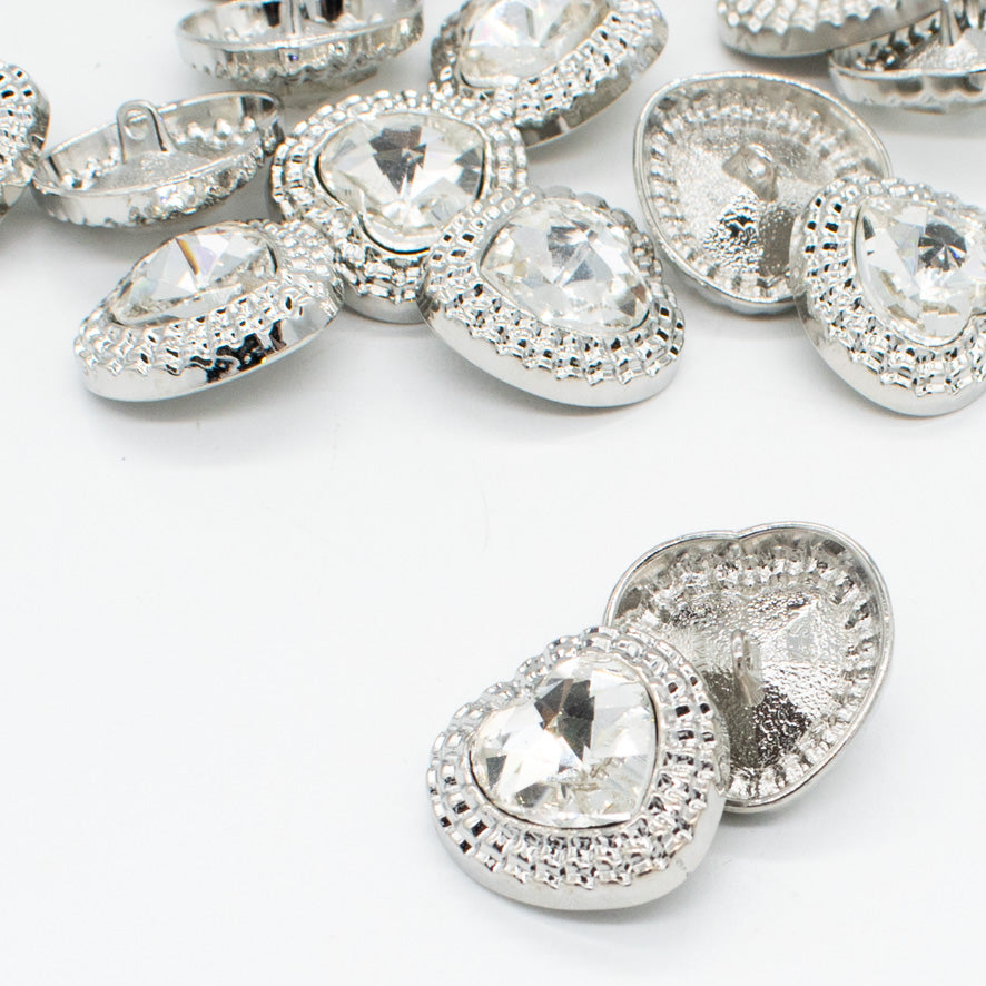 Crystal Rhinestone Metal Shank Button