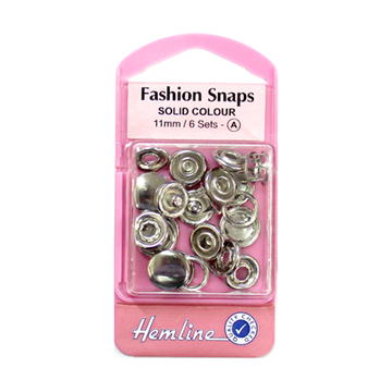Hemline Fashion Snaps 11mm - Silver