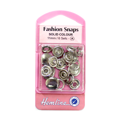Hemline Fashion Snaps 11mm - Silver