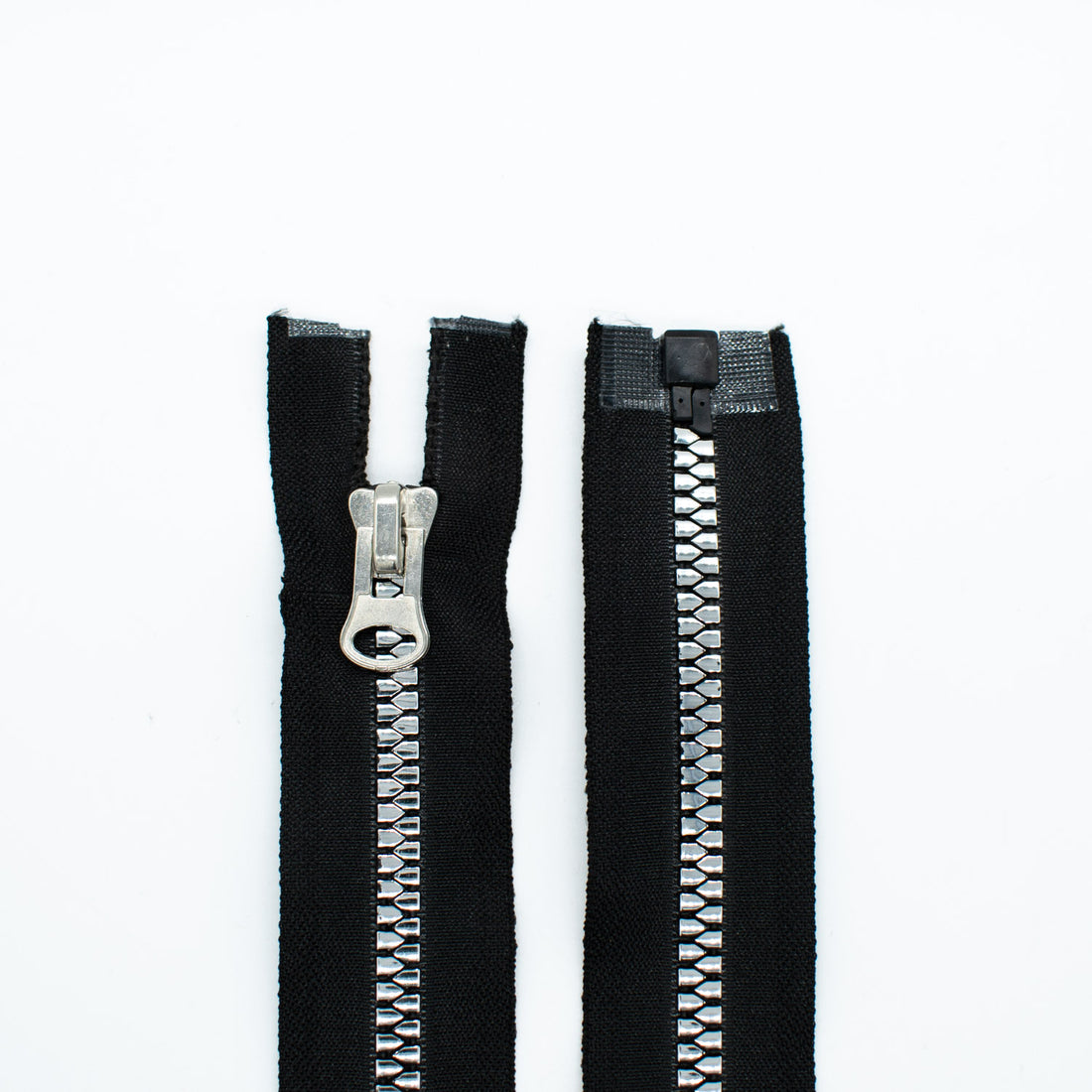 Open End Chunky Fashion Zip 65CM Black & Silver