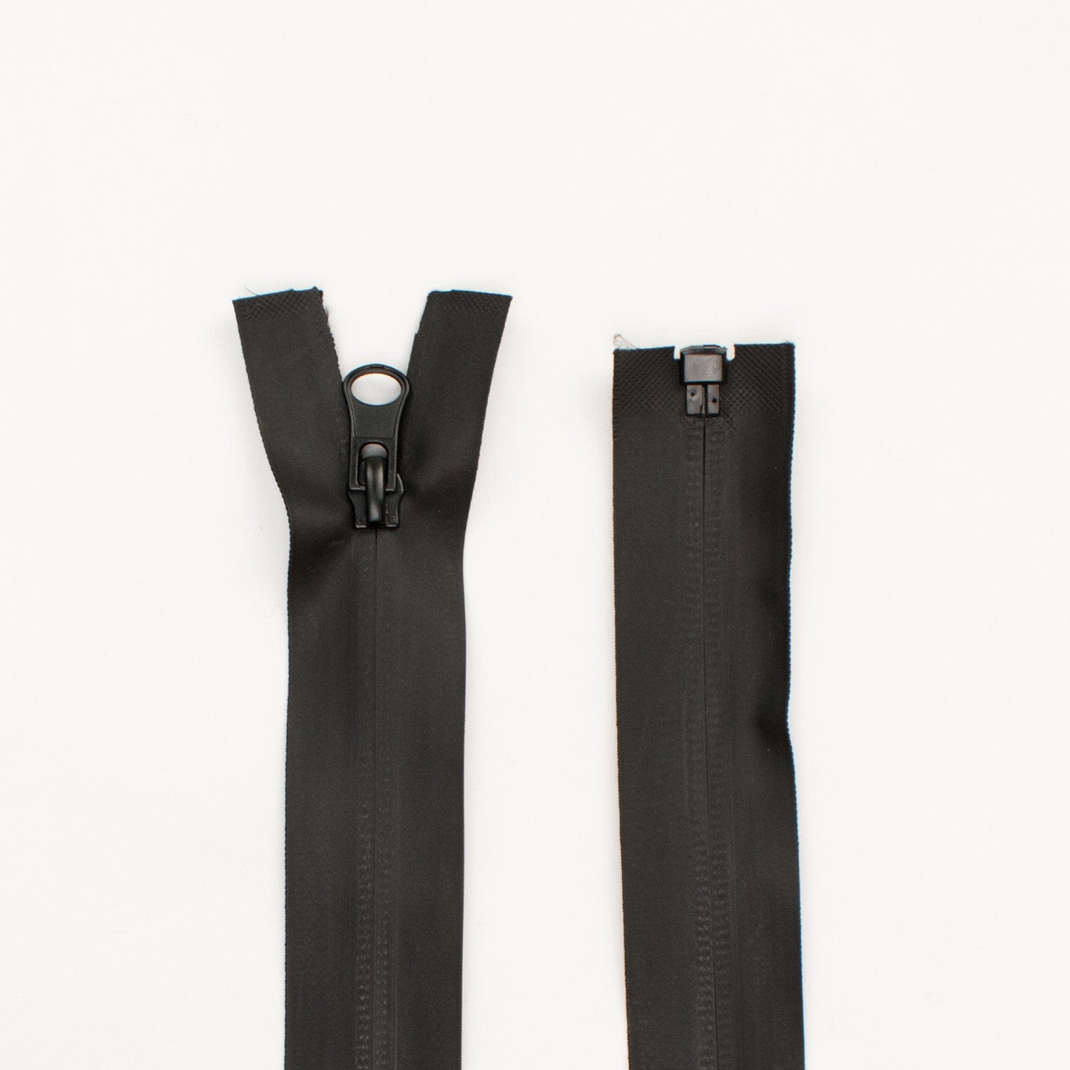 Open End Water Resistant Rubber Tube Coil Invisible Zip 65mm Black