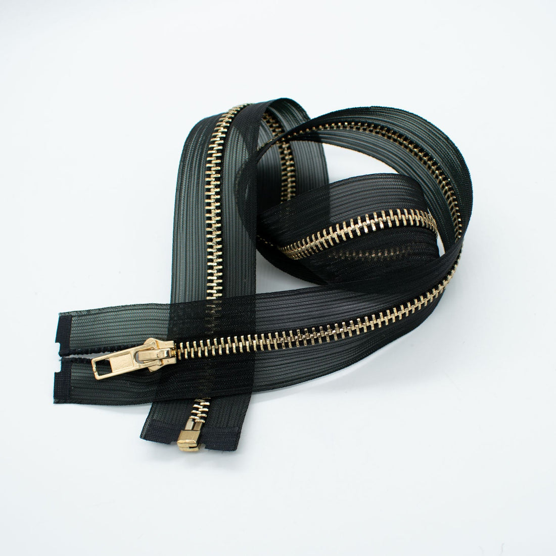 Open End Nylon Metal Fashion Zip 45CM Black & Gold