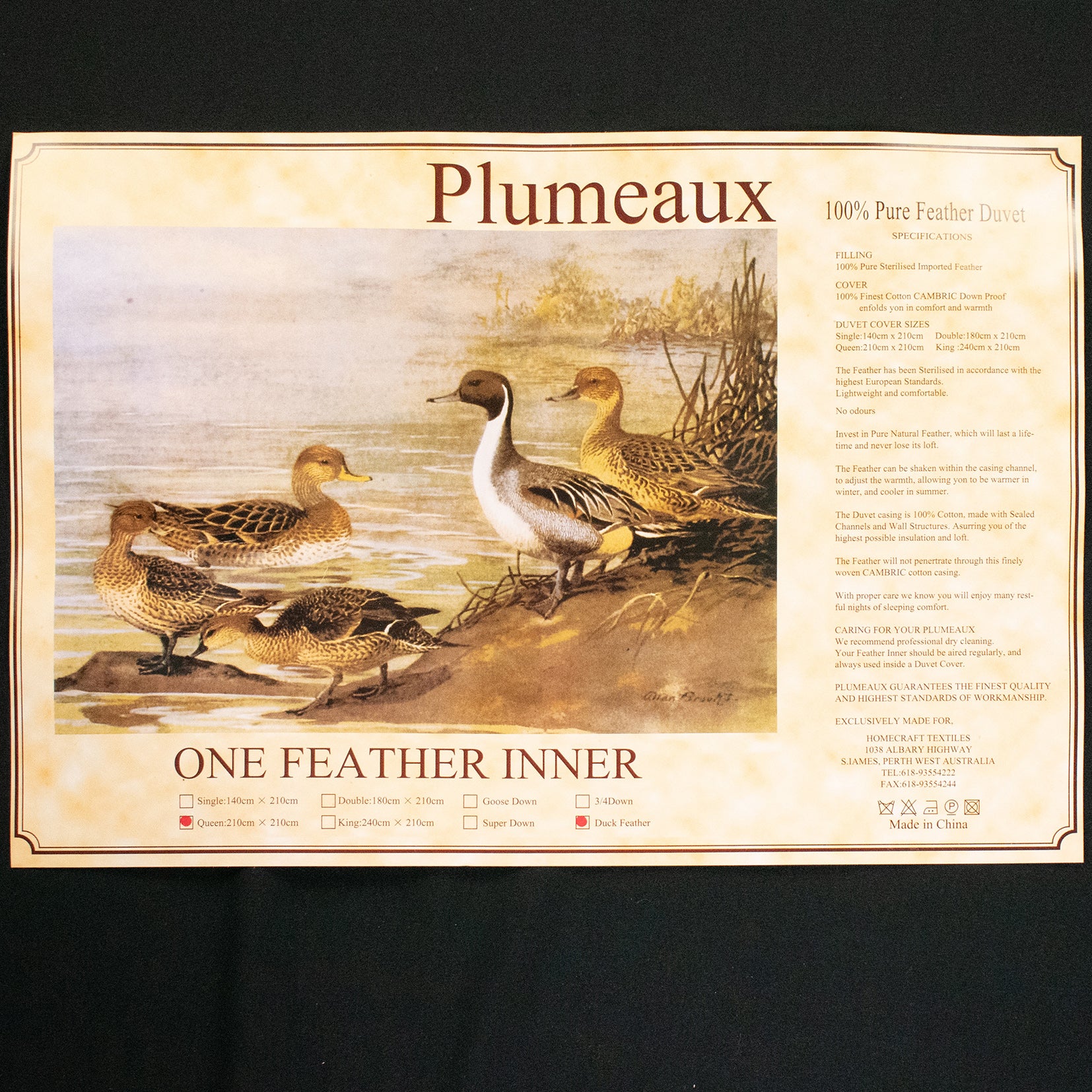 Plumeaux Feather Duvets Feather Doona - Queen