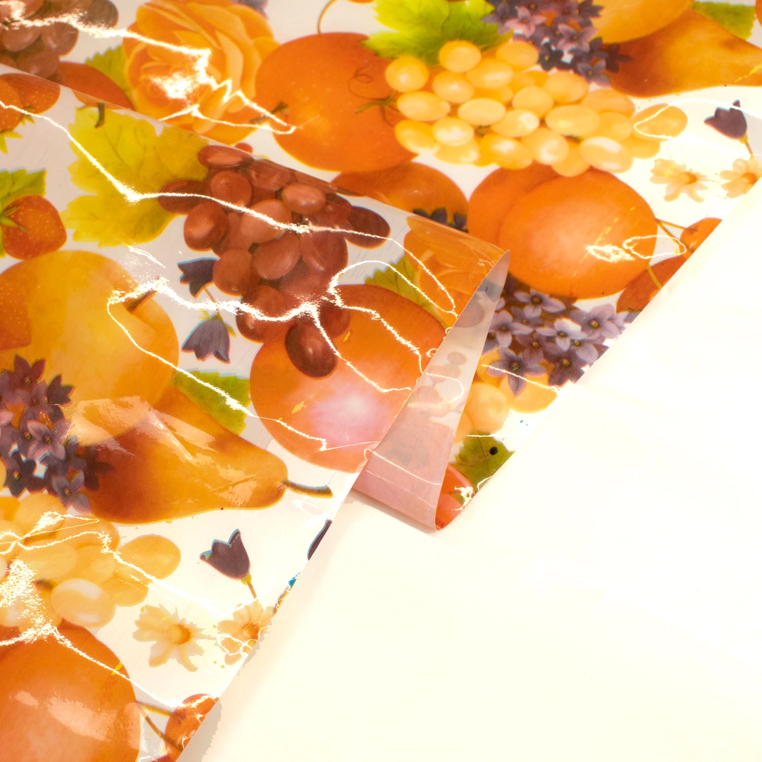 Fruit Prints Transparent Plastic Tablecloth Fabric
