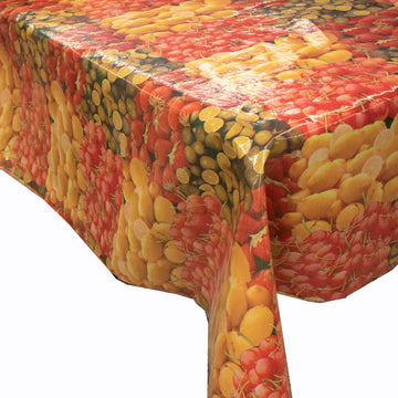 Fruit Check Transparent Plastic Tablecloth Fabric