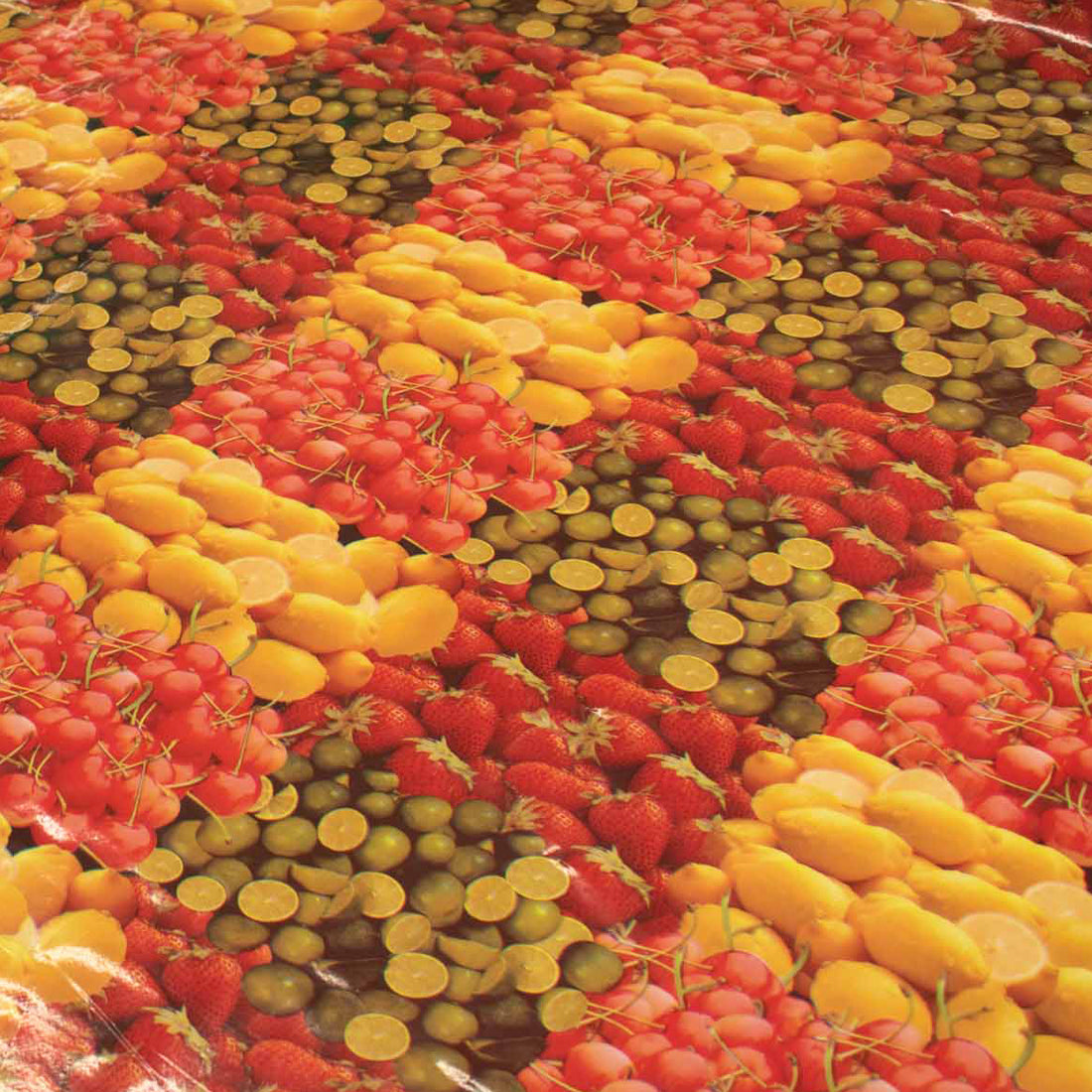 Fruit Check Transparent Plastic Tablecloth Fabric
