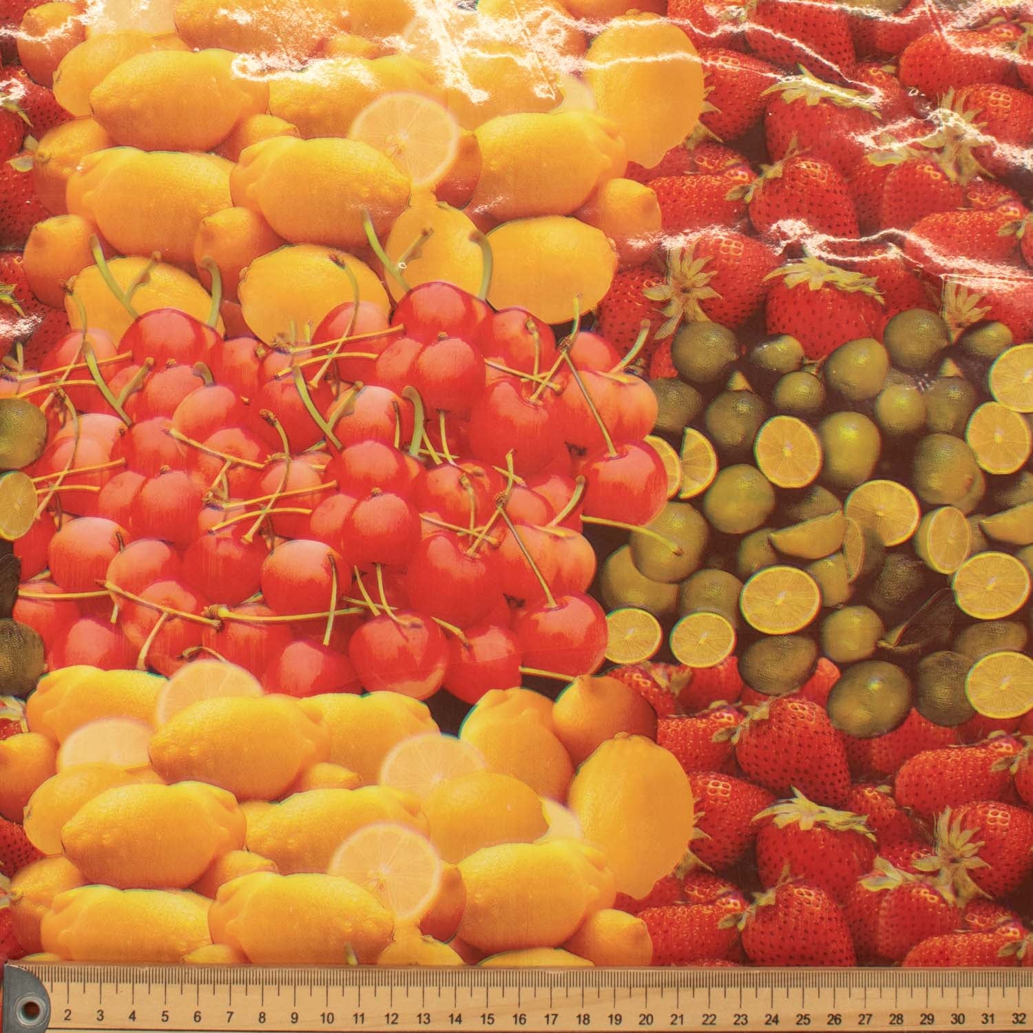 Fruit Check Transparent Plastic Tablecloth Fabric