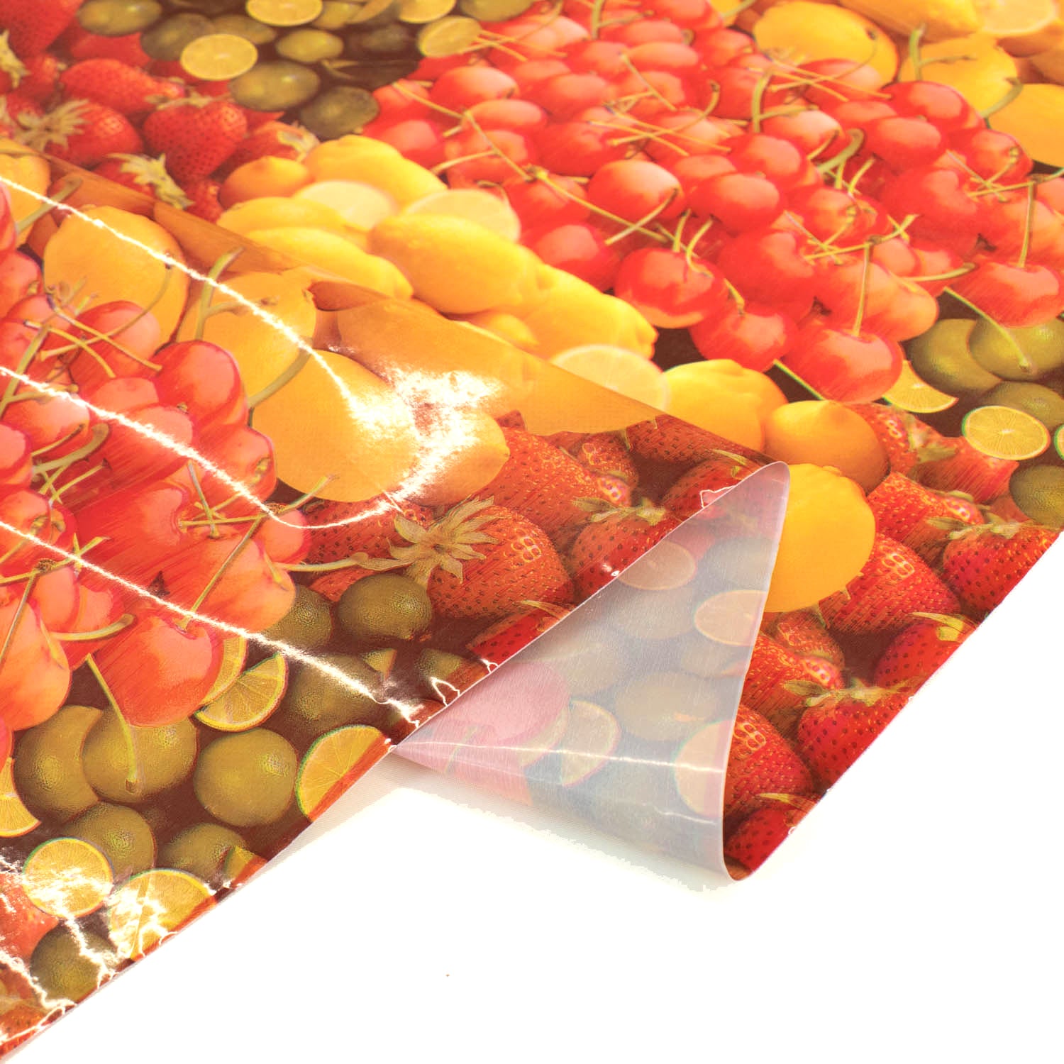 Fruit Check Transparent Plastic Tablecloth Fabric