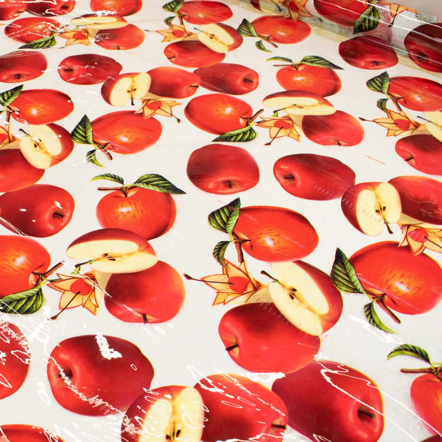 Apple Transparent Plastic Tablecloth Fabric