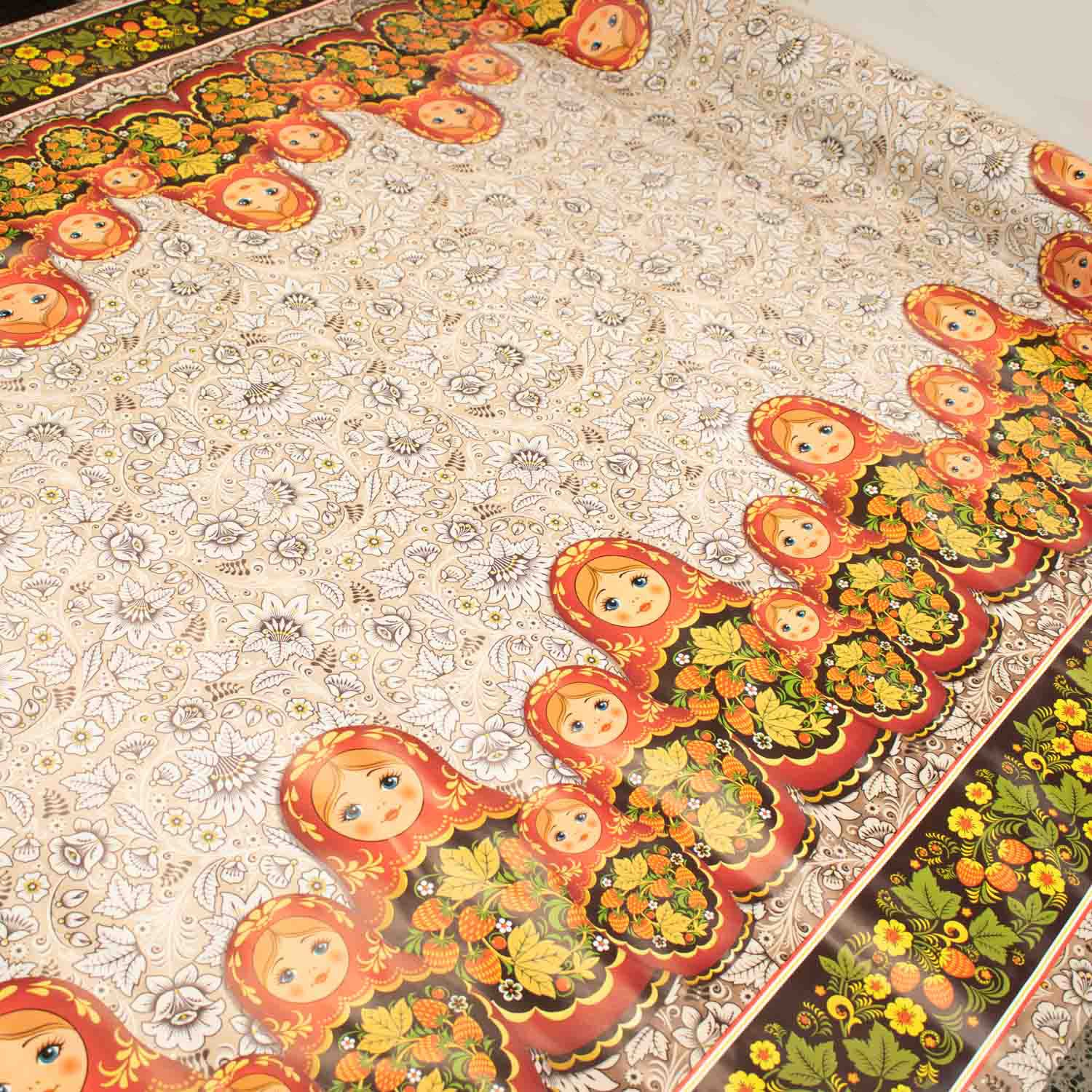 Matryoshka Doll Plastic Tablecloth Fabric