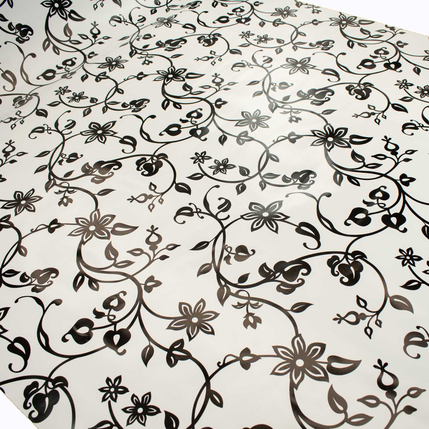 Black Vines Plastic Tablecloth Fabric