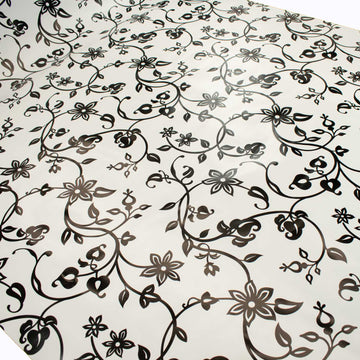 Black Vines Plastic Tablecloth Fabric