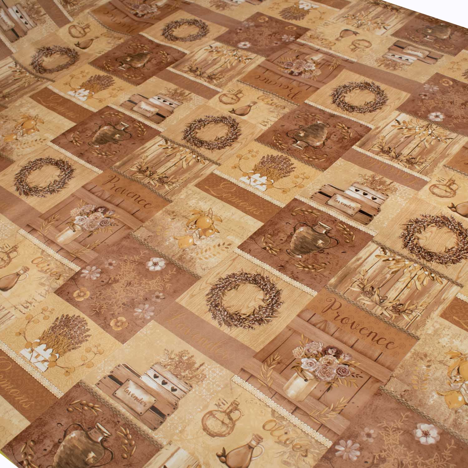 Garden Brown Plastic Tablecloth Fabric