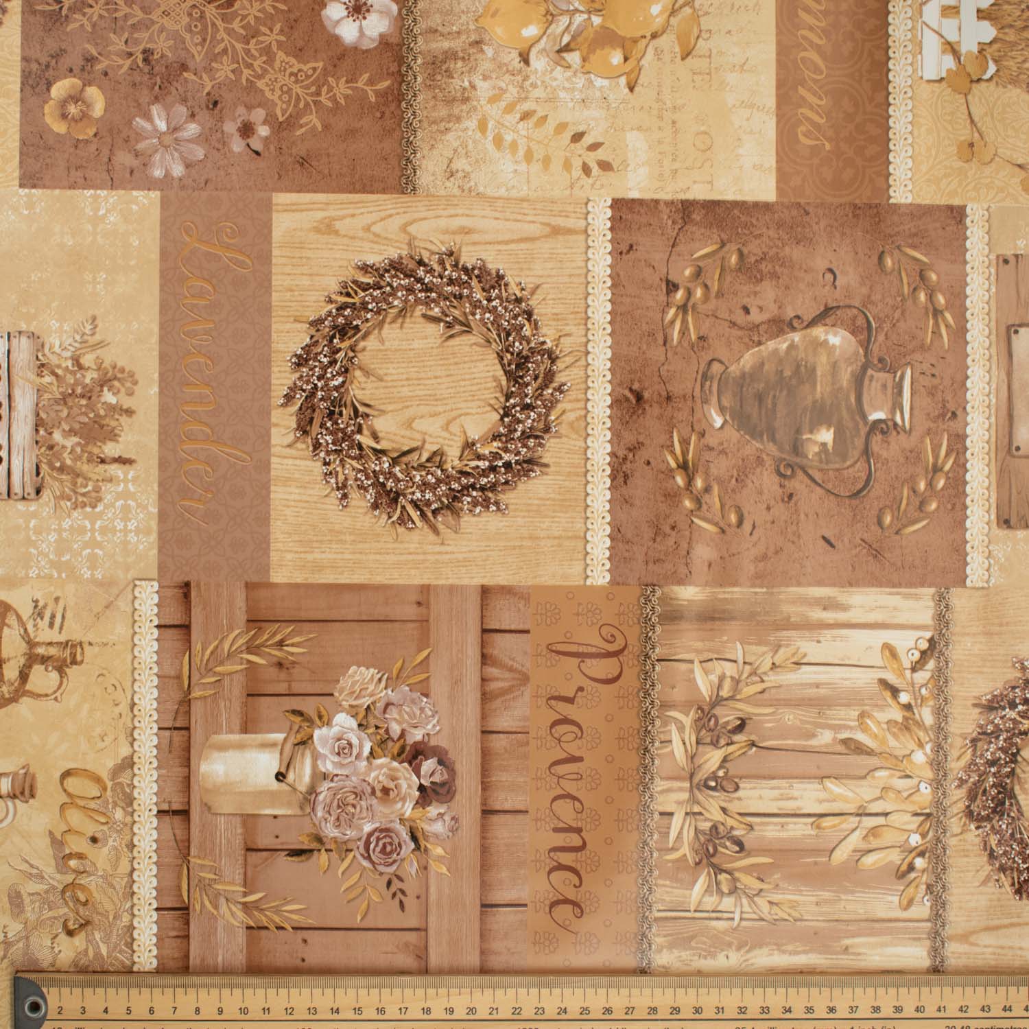 Garden Brown Plastic Tablecloth Fabric