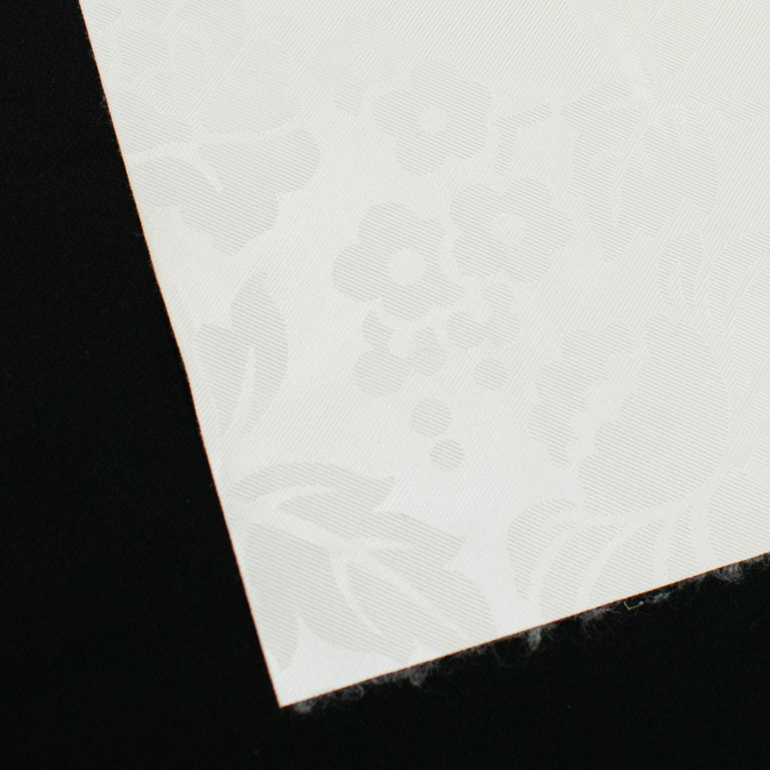 White Floral Tone on Tone Plastic Tablecloth Fabric