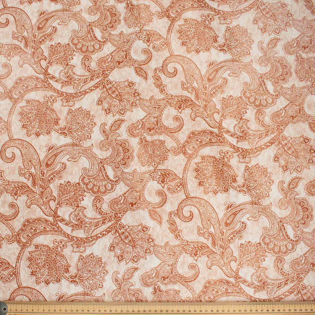 Brown Paisley Vines Plastic Tablecloth Fabric