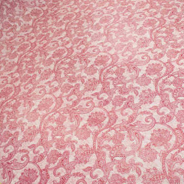 Pink Paisley Vines Plastic Tablecloth Fabric