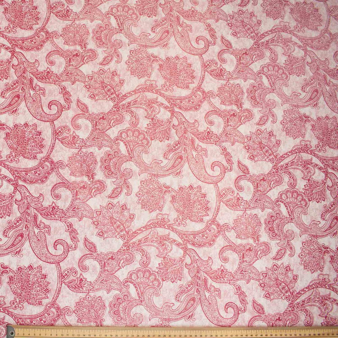 Pink Paisley Vines Plastic Tablecloth Fabric