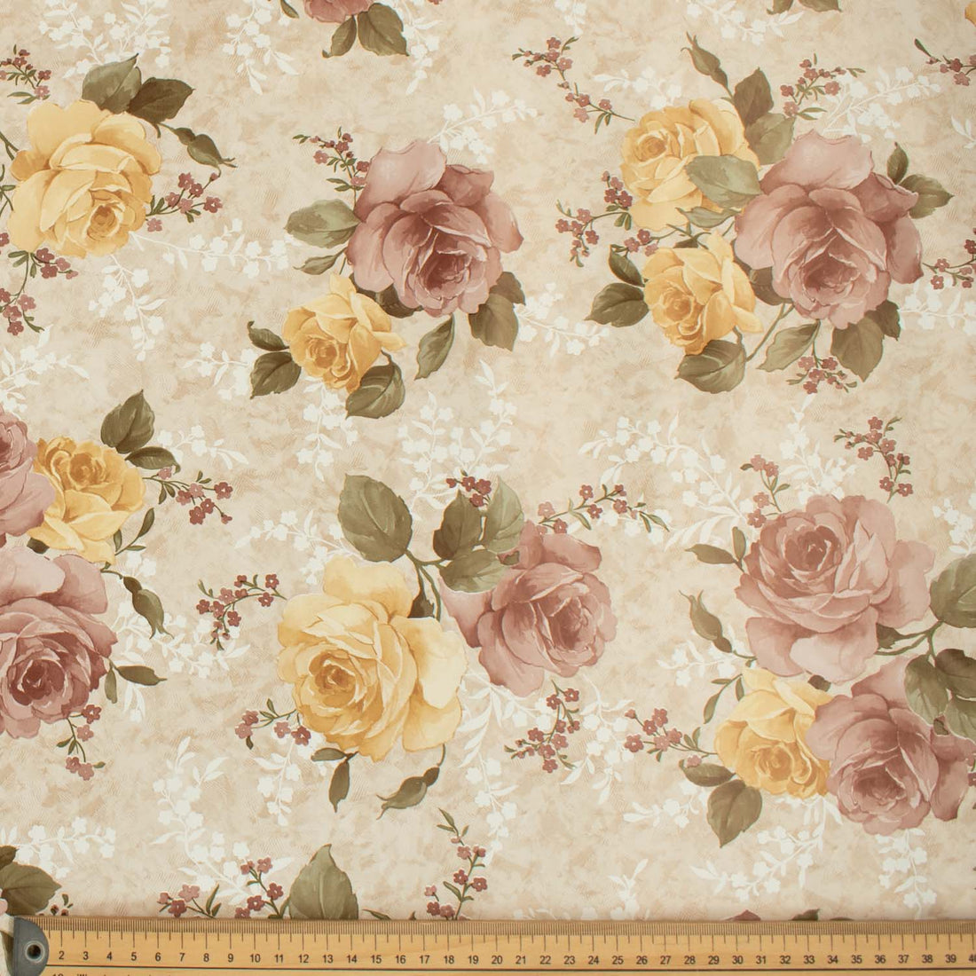 Brown & Yellow Plastic Tablecloth Fabric