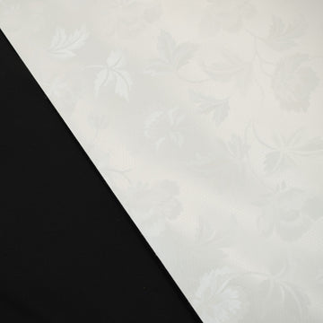 White Vines Tone on Tone Plastic Tablecloth Fabric