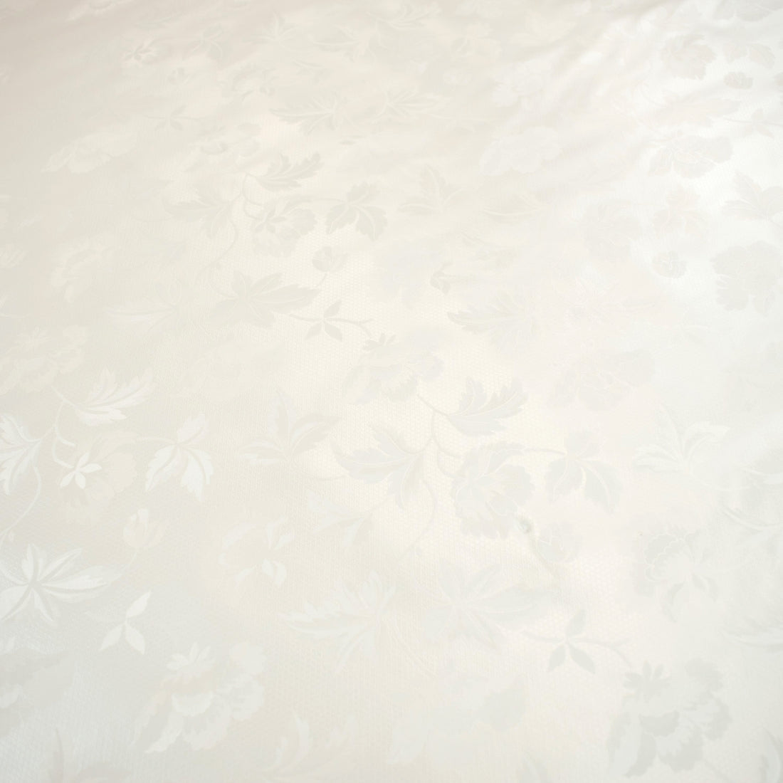 White Vines Tone on Tone Plastic Tablecloth Fabric