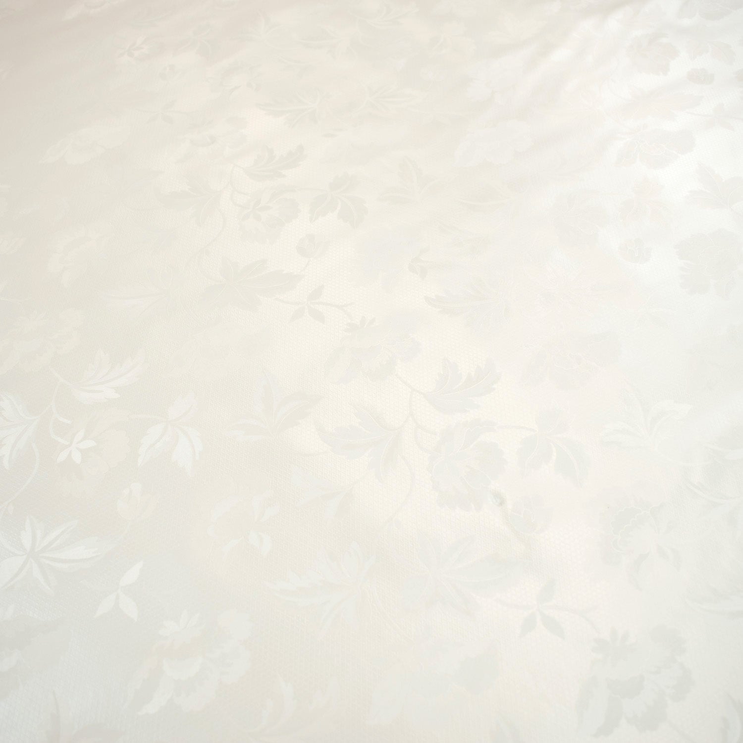 White Vines Tone on Tone Plastic Tablecloth Fabric