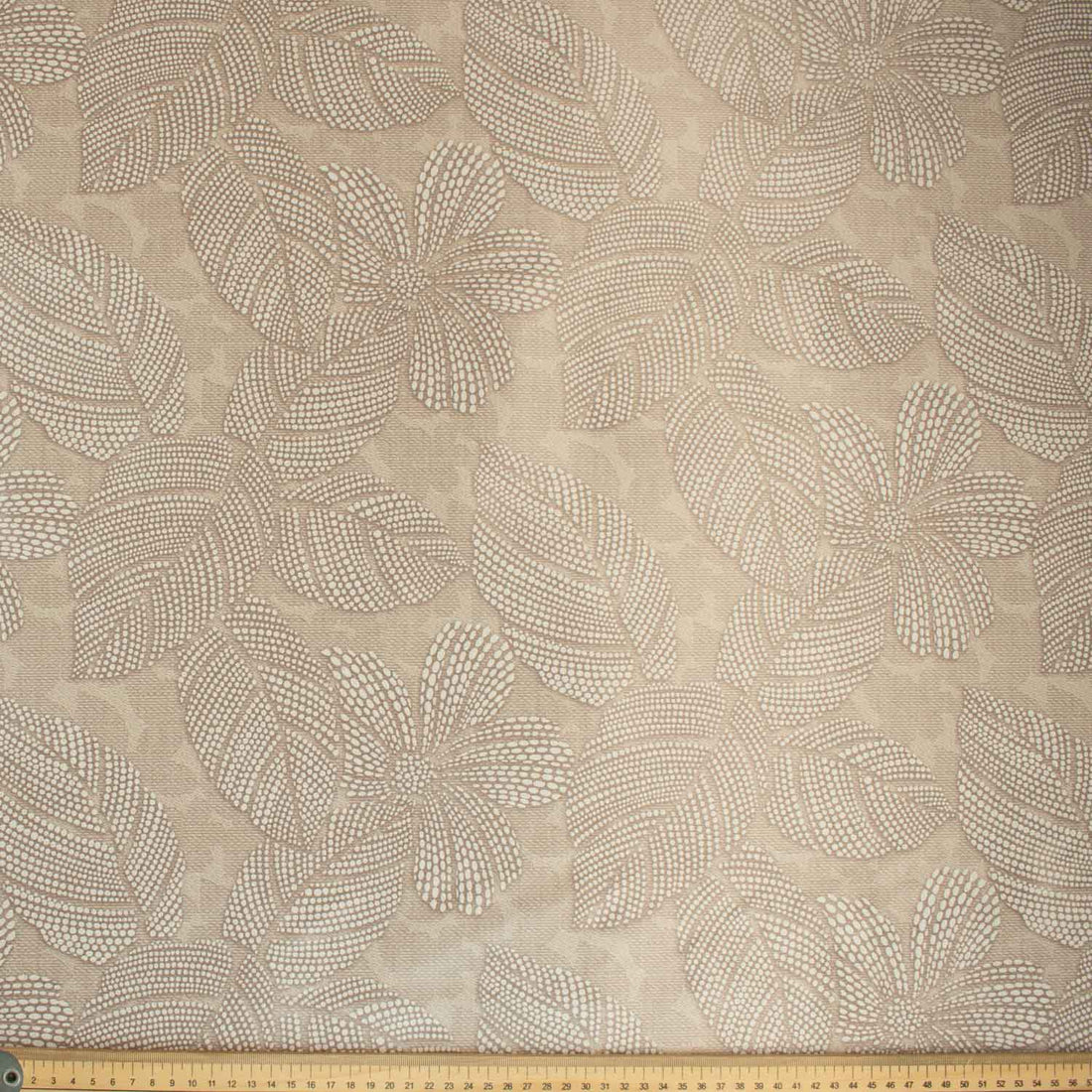 Beige Leaves Plastic Tablecloth Fabric