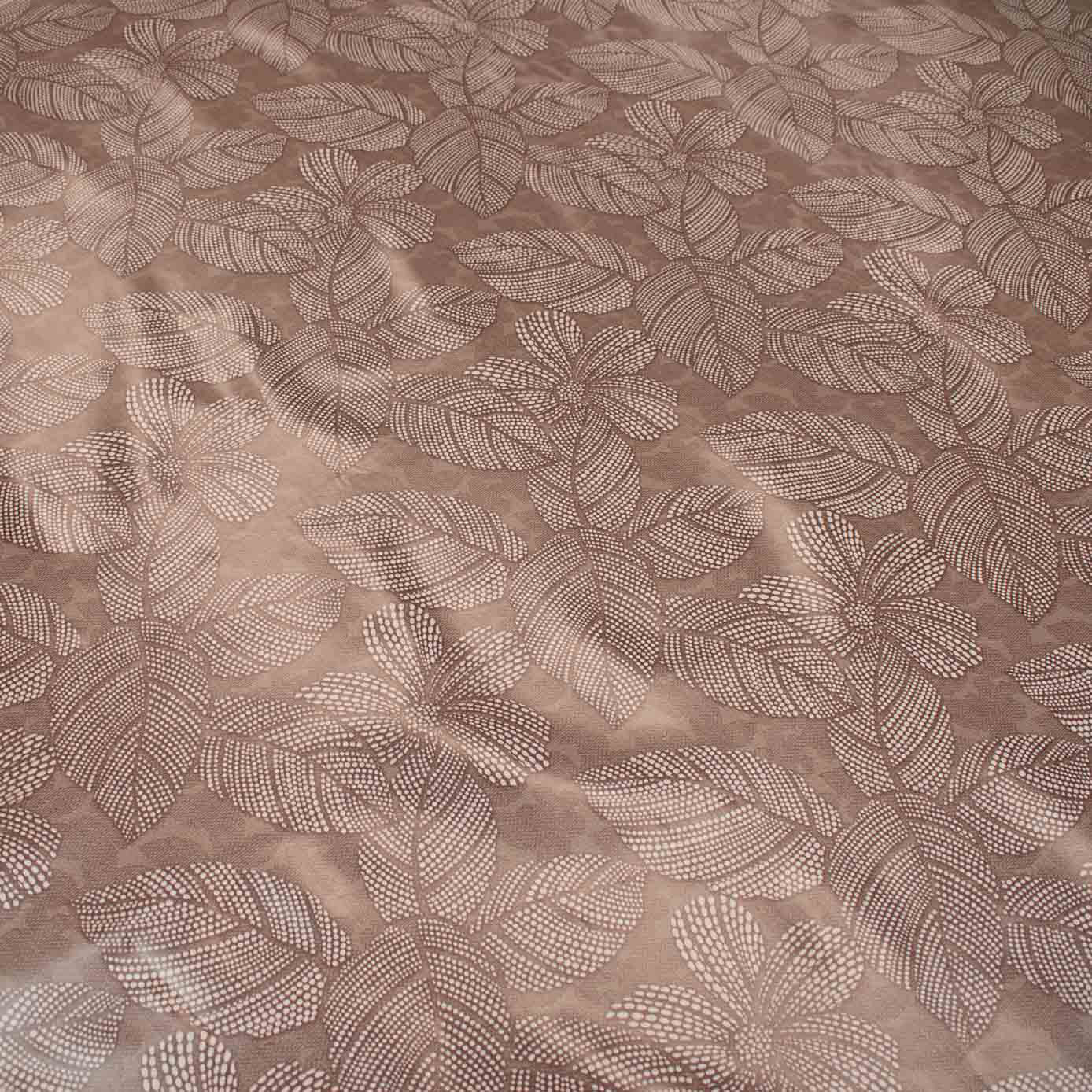 Brown Leaves Plastic Tablecloth Fabric