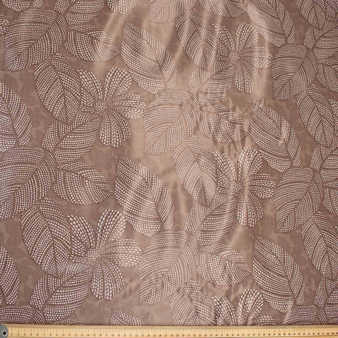 Brown Leaves Plastic Tablecloth Fabric