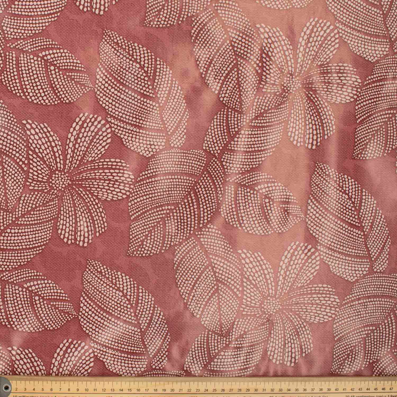 Maroon Leaves Plastic Tablecloth Fabric
