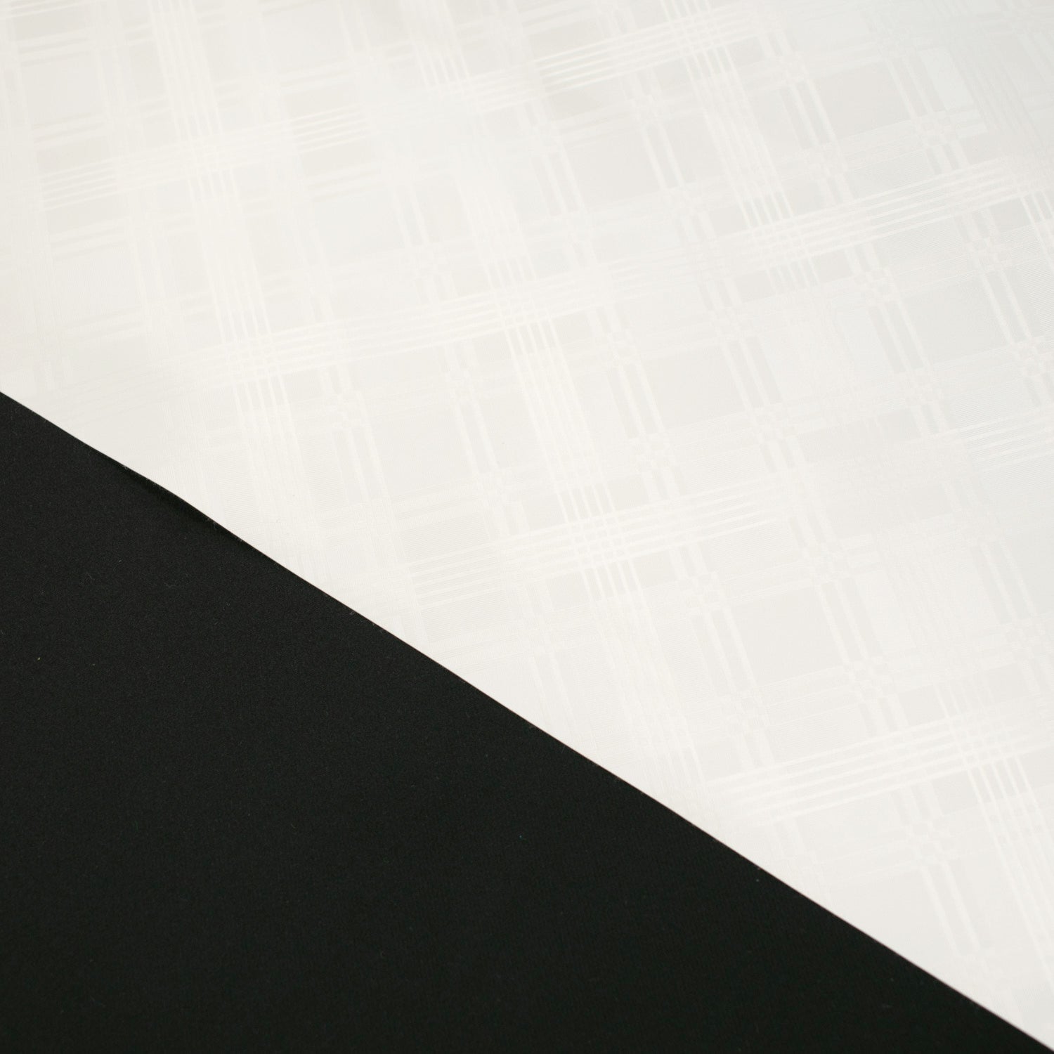 White Checks Tone on Tone Plastic Tablecloth Fabric