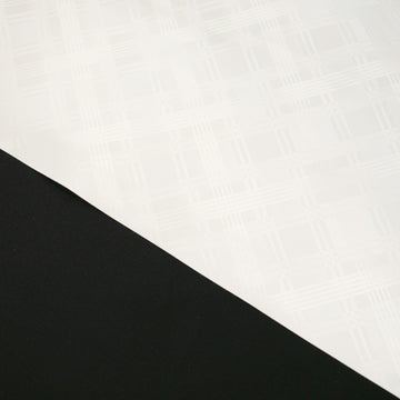 White Checks Tone on Tone Plastic Tablecloth Fabric