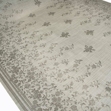 Vines on Grey Plastic Tablecloth Fabric