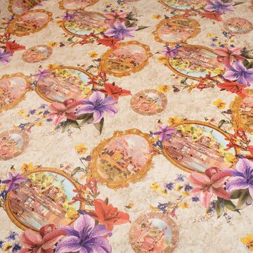 Lilies & Oil Painting Plastic Tablecloth Fabric