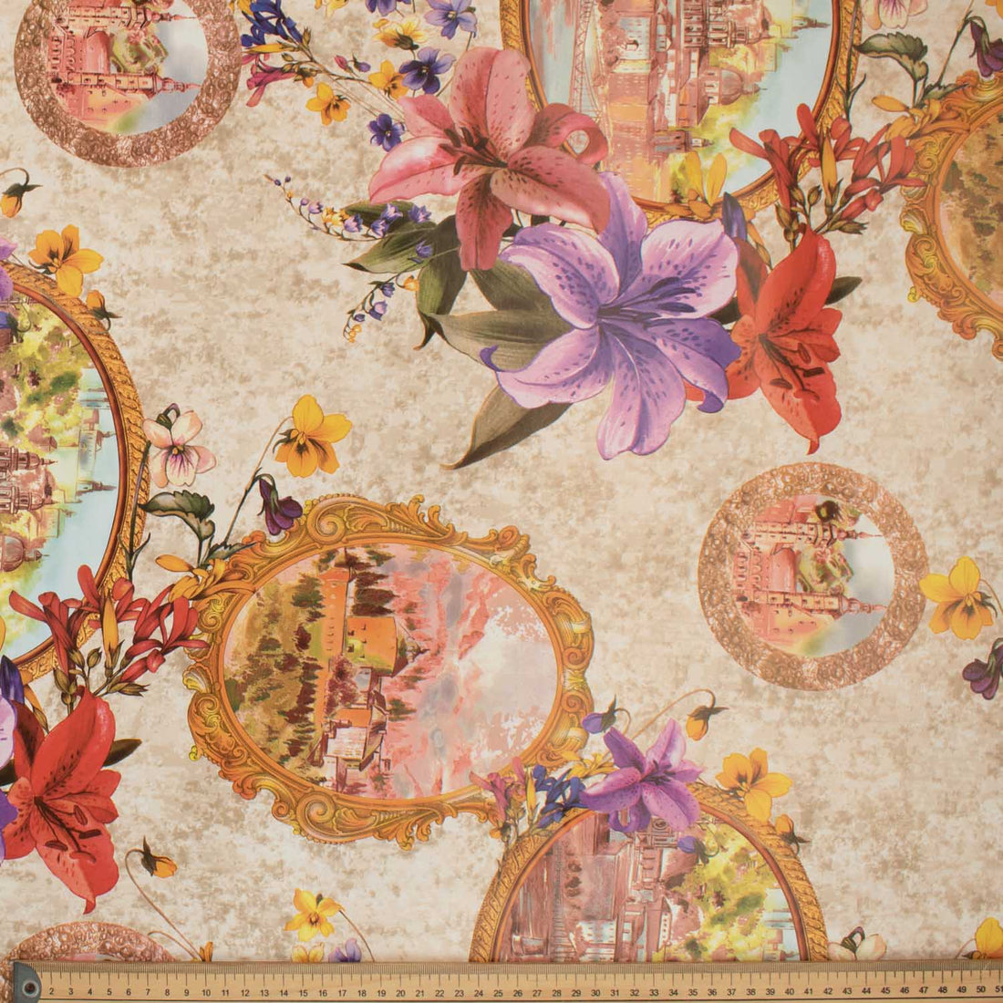 Lilies & Oil Painting Plastic Tablecloth Fabric