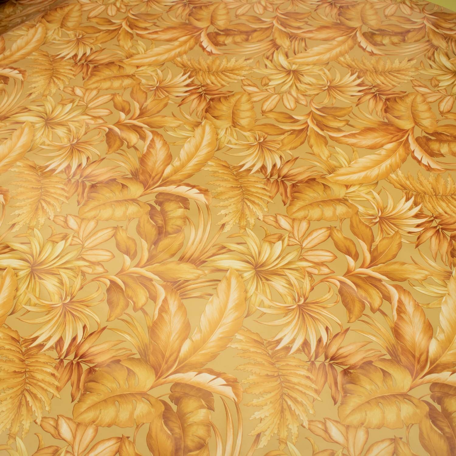 Yellow Leaves Plastic Tablecloth Fabric