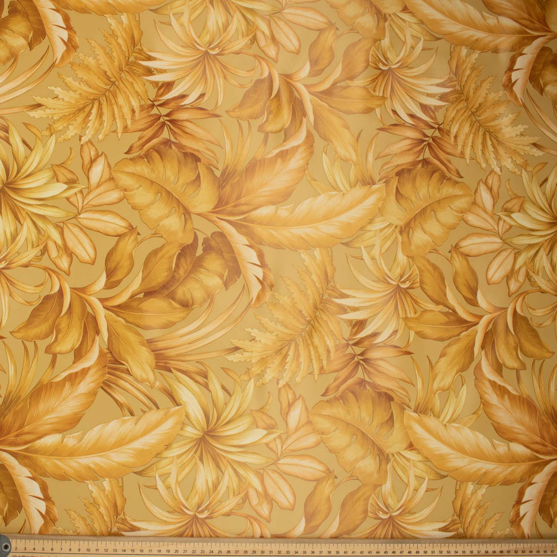 Yellow Leaves Plastic Tablecloth Fabric