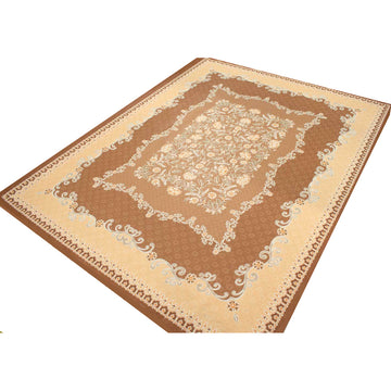 Brown Floral Vines Rectangle Plastic Tablecloth Fabric 150X120 cm Panel