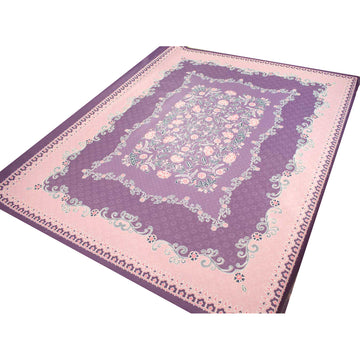 Purple & Pink Floral Vines Rectangle Plastic Tablecloth Fabric 150X120 cm Panel