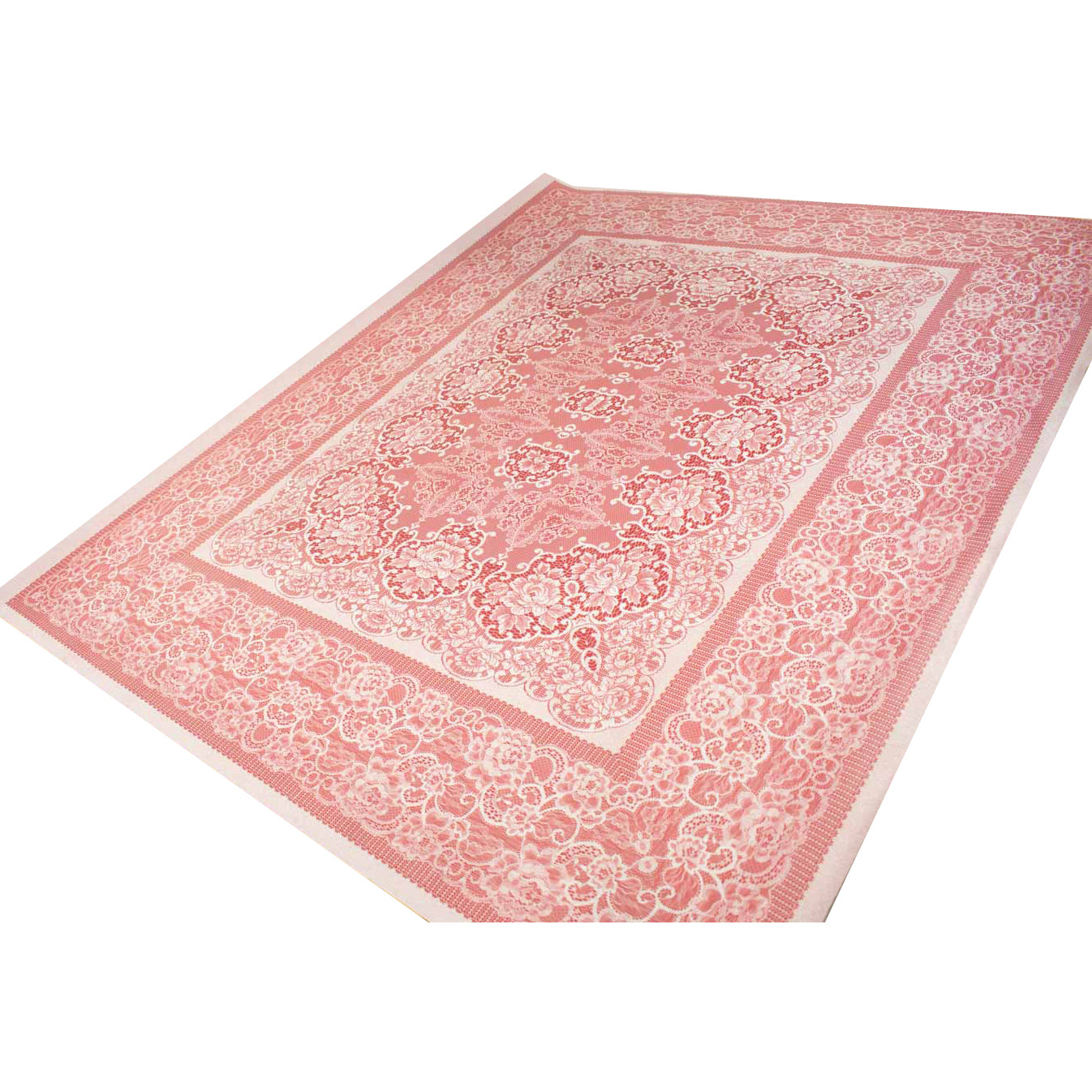 Pink Lace Plastic Tablecloth Fabric 150X120 cm Panel