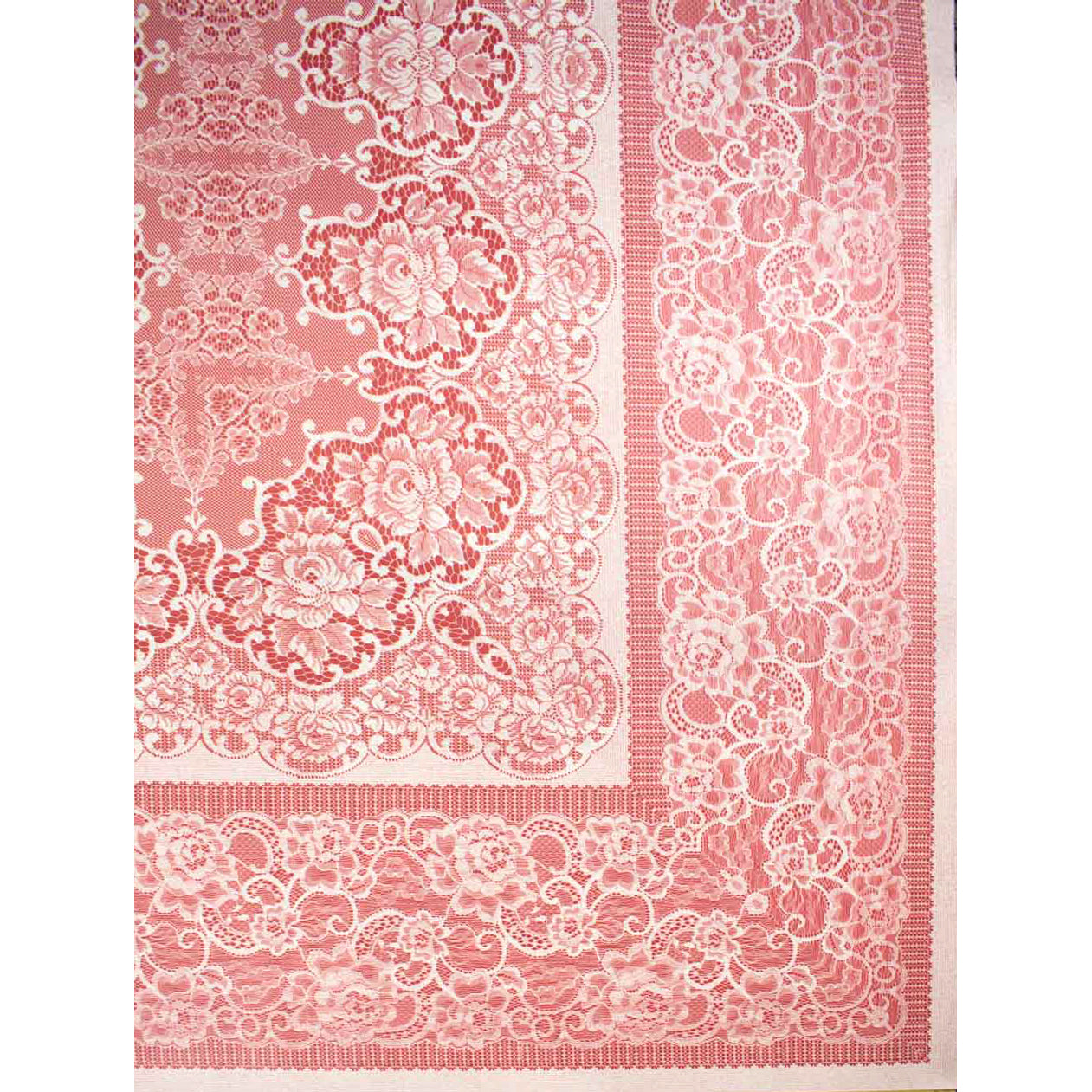 Pink Lace Plastic Tablecloth Fabric 150X120 cm Panel