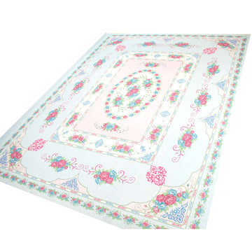 Baby Pink & Blue Rose Plastic Tablecloth Fabric 150X120 cm Panel