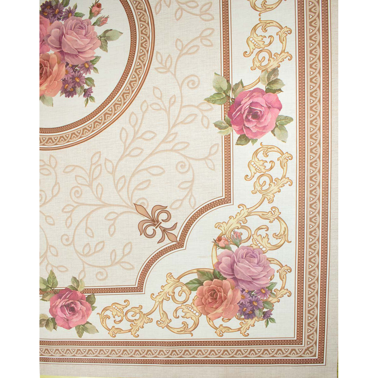 Pink Rose & Vines Plastic Tablecloth Fabric 150X120 cm Panel