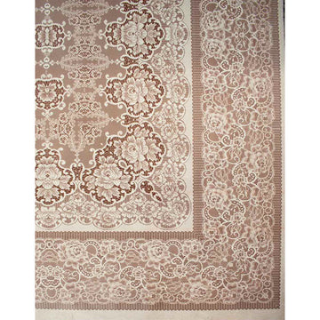 Brown Lace Plastic Tablecloth Fabric 150X120 cm Panel