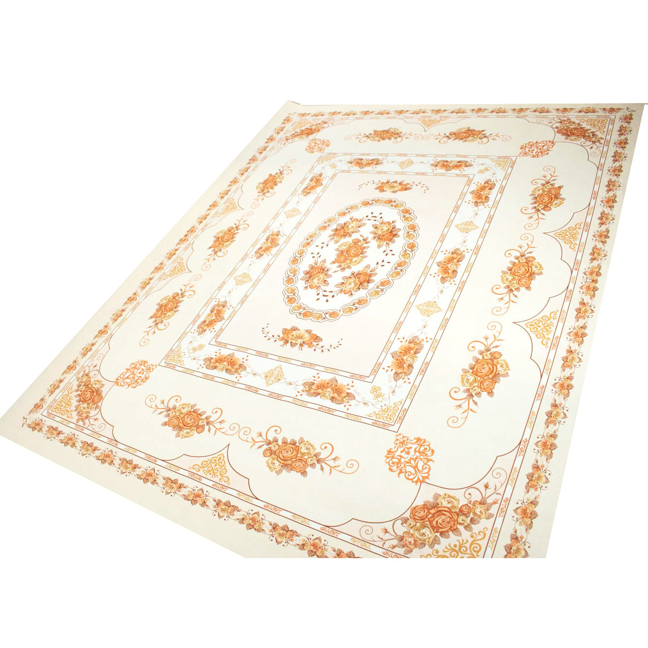 Orange Rose Plastic Tablecloth Fabric 150X120 cm Panel
