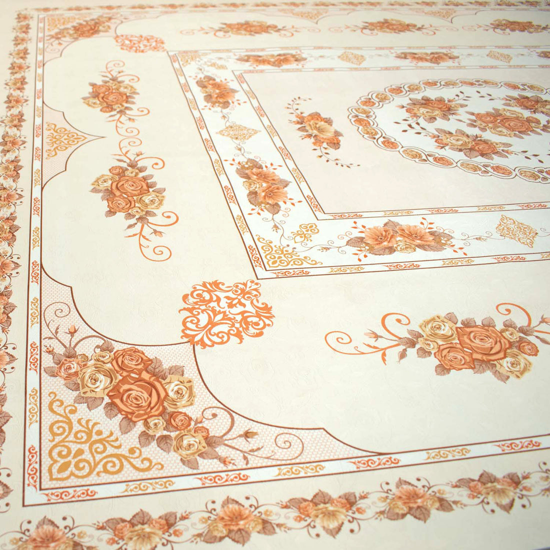 Orange Rose Plastic Tablecloth Fabric 150X120 cm Panel