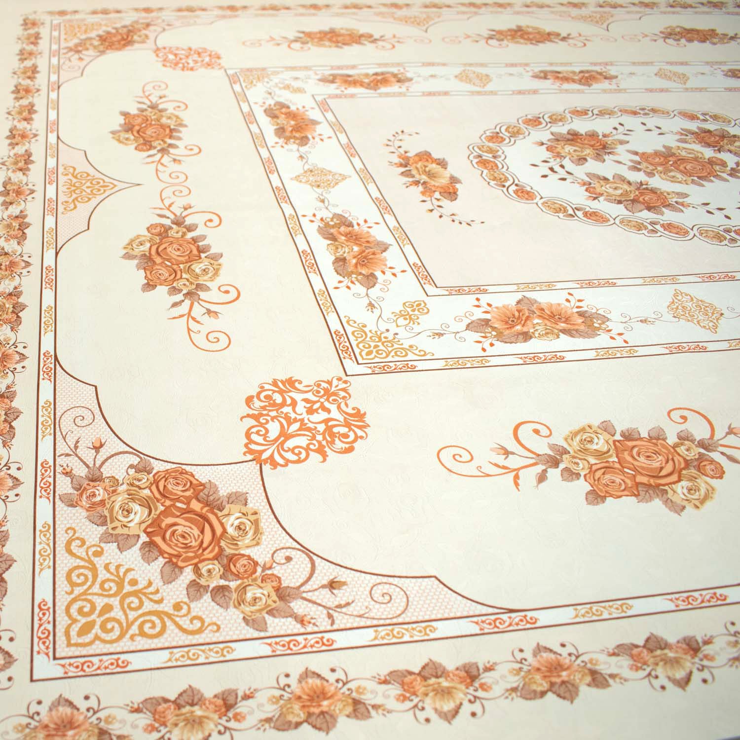 Orange Rose Plastic Tablecloth Fabric 150X120 cm Panel